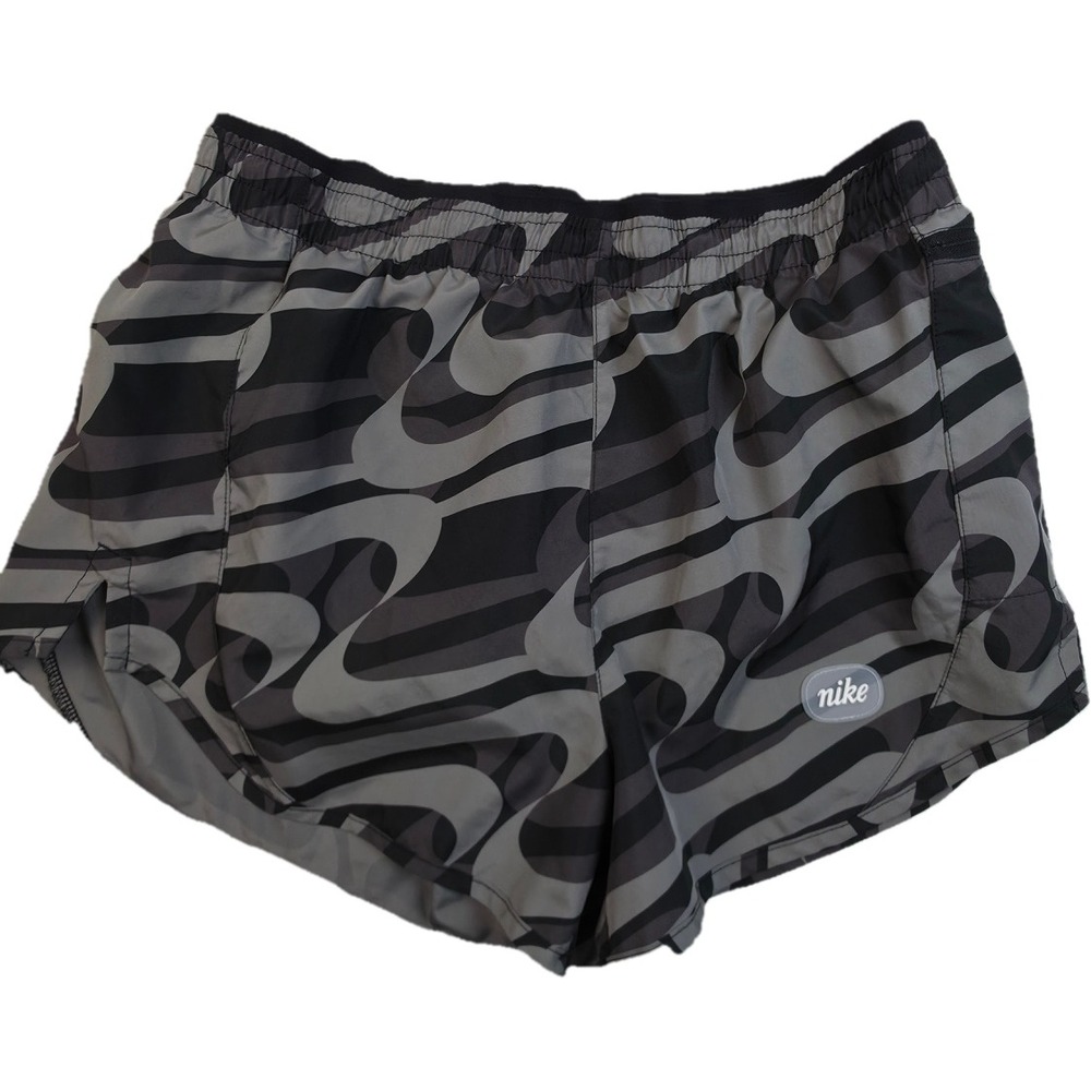 Nike Running Shorts Womens Small Grey Swoosh Wave Dri-FIT Athletic Excellent